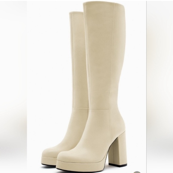 NWT Zara tall Leather boots size 6 - Picture 3 of 6